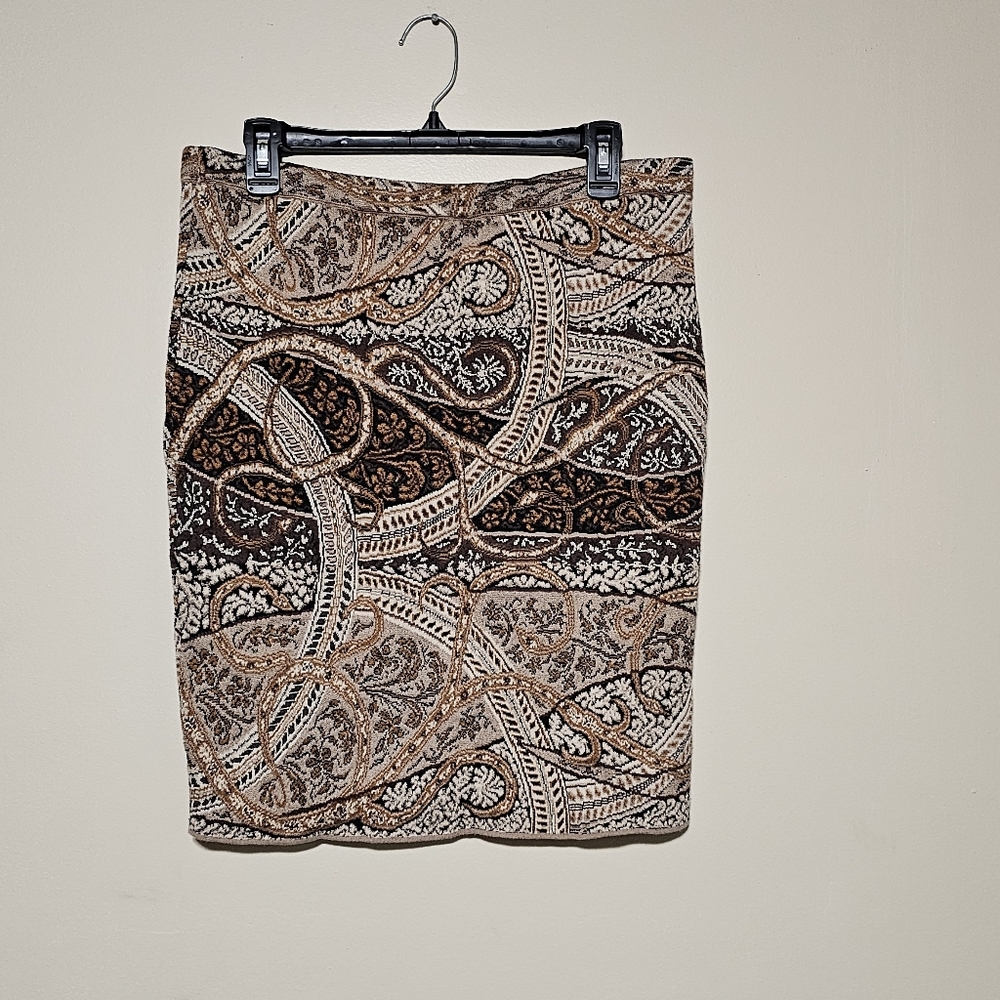 Peruvian Connection Women's Size Large Knee Length Pncel Skirt Pima Cotton Knit